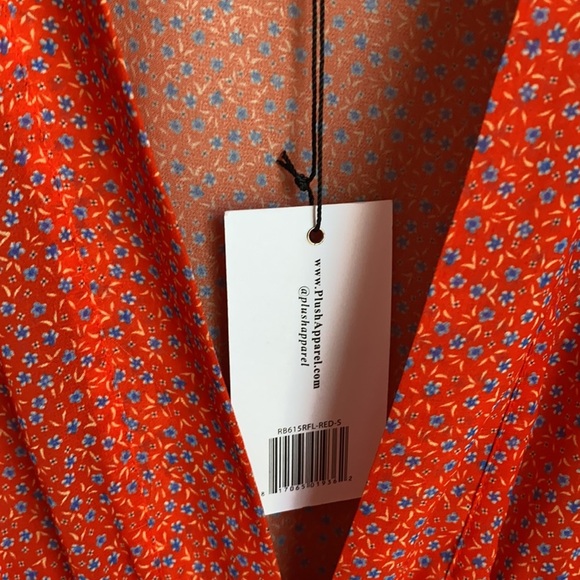 NWT Plush Chiffon Floral Bell Sleeve Kimono Dress Cover Up - Picture 7 of 9